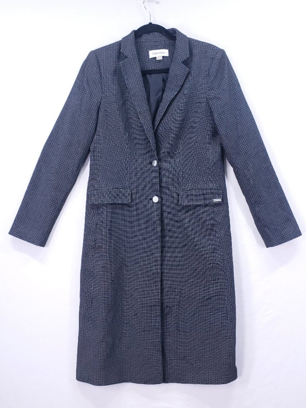 Calvin Klein Long Length Jacket Coat Womens Size 10 Single Breasted Formal